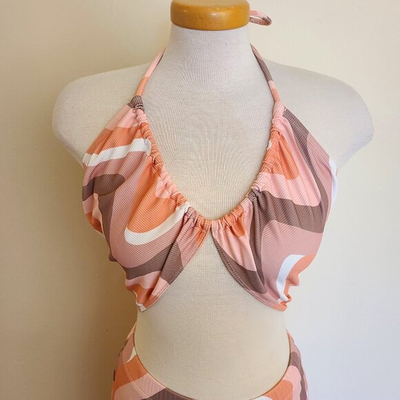 Princess Polly 70's  Inspired Colorful Swirl Orange Latiana Pants and To… - Picture 5 of 8